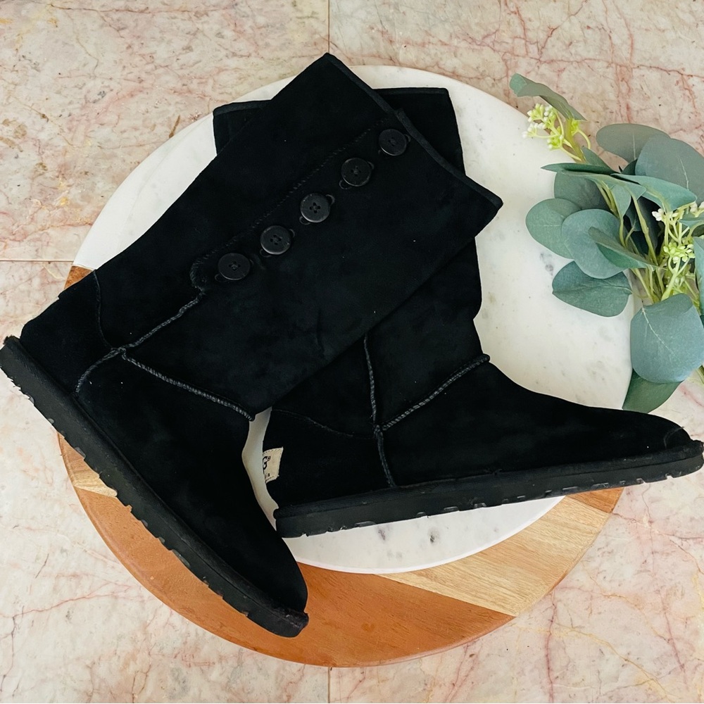 UGG Lo Pro Suede Button Foldover Boot